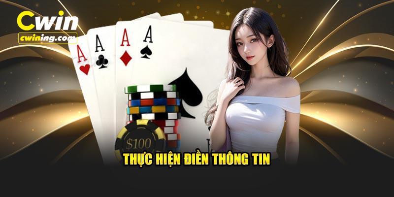 Thực hiện điền thông tin khi đăng nhập cwin